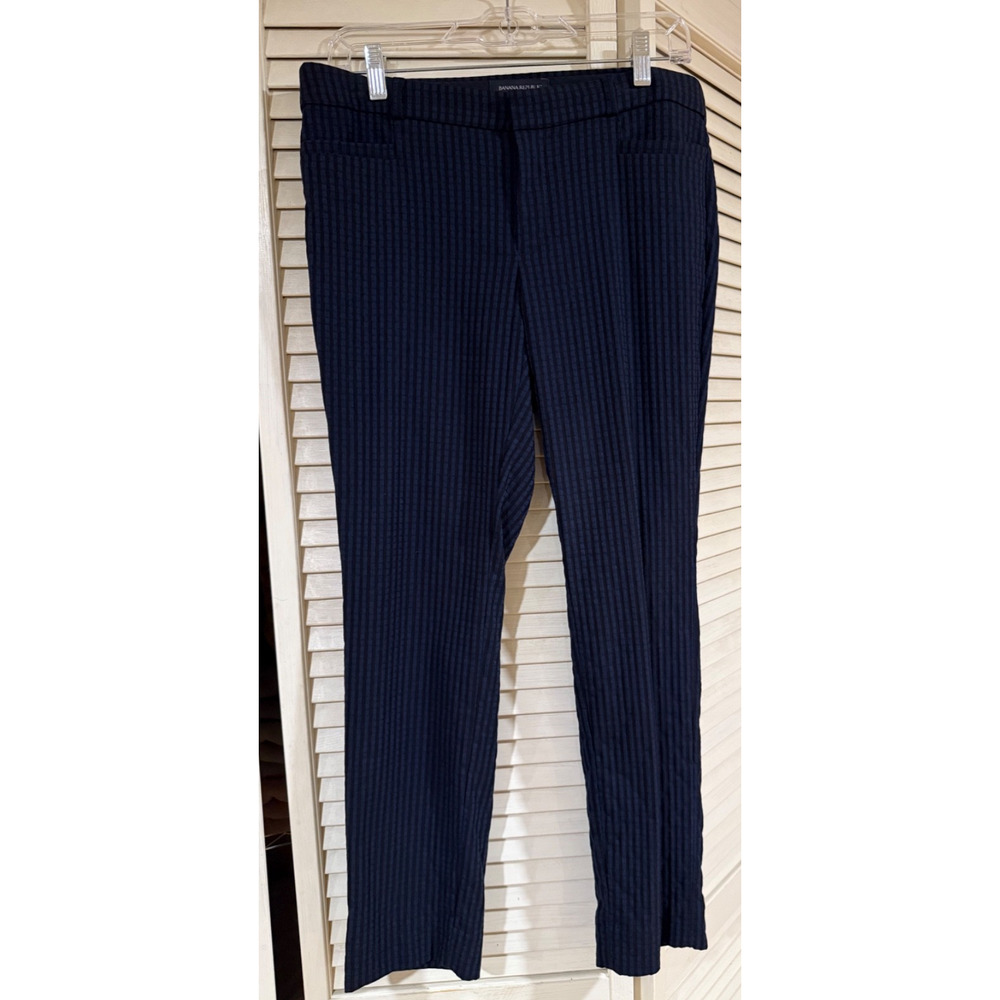 Banana Republic Women's Size 6 SLOAN Office Dress Pants Blue BLK Check , 2955